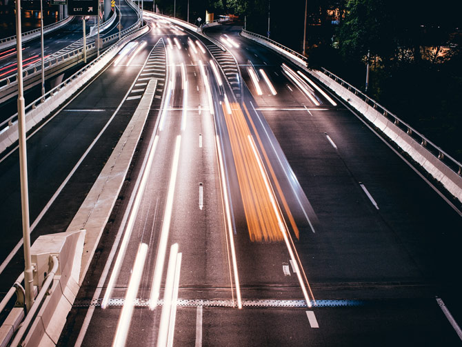 Texting And Driving | Highway At Night